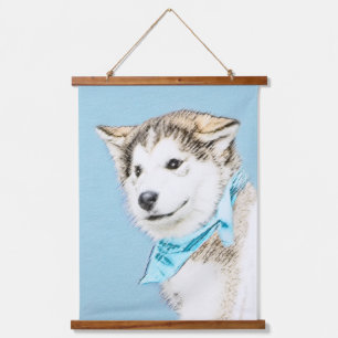 Siberian Husky Puppy Painting - Originele Dog Art Hangend Wandkleed