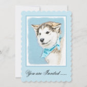 Siberian Husky Puppy Painting - Originele Dog Art Kaart (Voorkant)