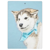 Siberian Husky Puppy Painting - Originele Dog Art Klembord (Achterkant)