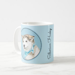 Siberian Husky Puppy Painting - Originele Dog Art Koffiemok