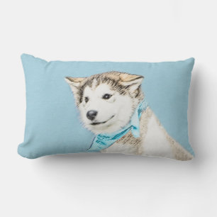 Siberian Husky Puppy Painting - Originele Dog Art Kussen