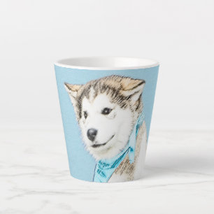 Siberian Husky Puppy Painting - Originele Dog Art Latte Mok