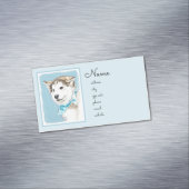 Siberian Husky Puppy Painting - Originele Dog Art Magnetisch Visitekaartje (Voorbeeld)