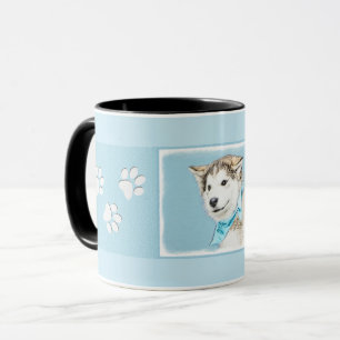 Siberian Husky Puppy Painting - Originele Dog Art Mok