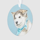 Siberian Husky Puppy Painting - Originele Dog Art Ornament (voorkant)