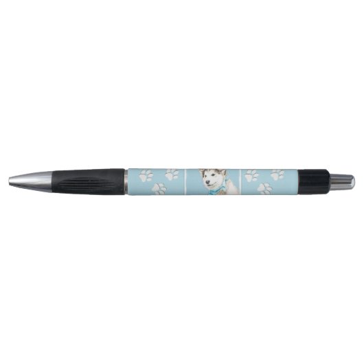 Siberian Husky Puppy Painting - Originele Dog Art Pen (Voorkant)
