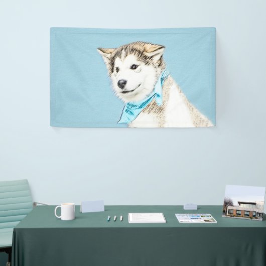 Siberian Husky Puppy Painting - Originele Dog Art Spandoek (Beurs)