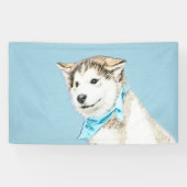 Siberian Husky Puppy Painting - Originele Dog Art Spandoek (Horizontaal)