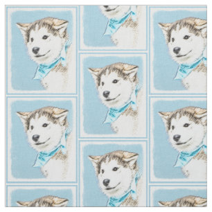 Siberian Husky Puppy Painting - Originele Dog Art Stof