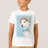 Siberian Husky Puppy Painting - Originele Dog Art T-shirt (Voorkant)
