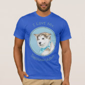 Siberian Husky Puppy Painting - Originele Dog Art T-shirt (Voorkant)