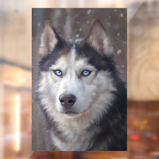 Siberian Husky Raamsticker (Vel 2)