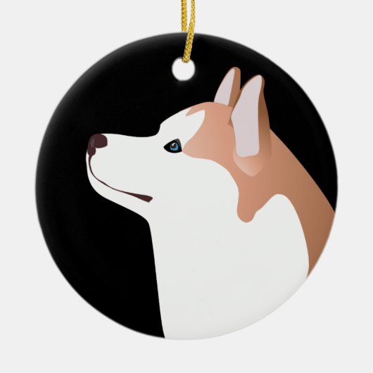 Siberian Husky - Red - Breed ontwerp voor Sjabloon Keramisch Ornament (Voorkant)