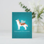 Siberian Husky - Red - Pet Memorial Design Briefkaart (Staand voorkant)