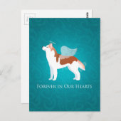 Siberian Husky - Red - Pet Memorial Design Briefkaart (Voorkant / Achterkant)