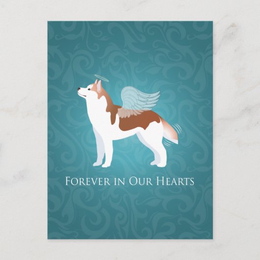 Siberian Husky - Red - Pet Memorial Design Briefkaart (Voorkant)