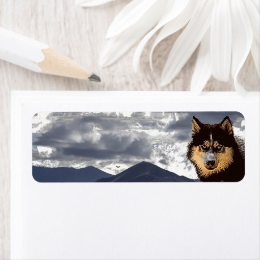 Siberian Husky Return Address Label (Insitu)
