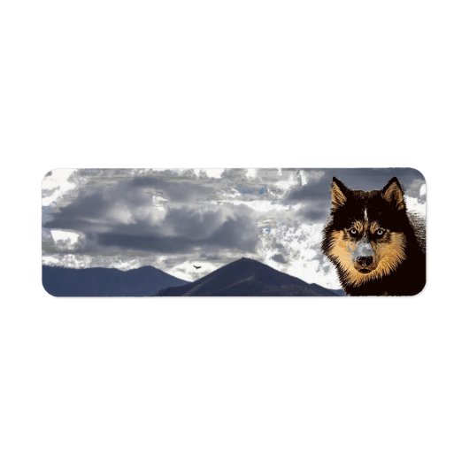 Siberian Husky Return Address Label (Voorkant)