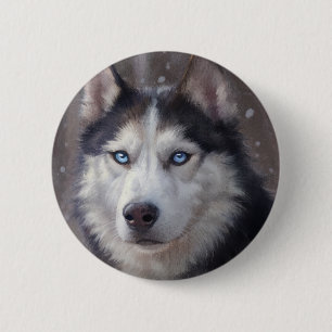 Siberian Husky Ronde Button 5,7 Cm