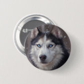 Siberian Husky Ronde Button 5,7 Cm (Voorkant /achterkant)