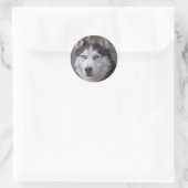 Siberian Husky Ronde Sticker (Tas)