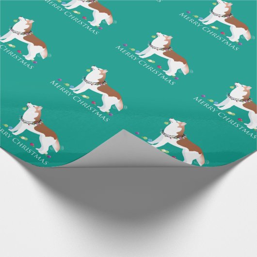 Siberian Husky - Rood - Duurzaam kerstontwerp Cadeaupapier (Hoek)
