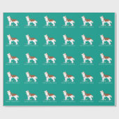 Siberian Husky - Rood - Duurzaam kerstontwerp Cadeaupapier (Vlak)