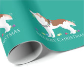 Siberian Husky - Rood - Duurzaam kerstontwerp Cadeaupapier (Rol Hoek)