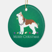 Siberian Husky - Rood - Duurzaam kerstontwerp Keramisch Ornament (Links)