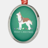Siberian Husky - Rood - Duurzaam kerstontwerp Metalen Ornament (Links)
