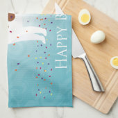 Siberian Husky - Rood - Happy Birthday Design Theedoek (Quarter Fold)