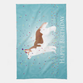 Siberian Husky - Rood - Happy Birthday Design Theedoek (Verticaal)