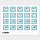 Siberian Husky - Rood - Happy Birthday Design Vierkante Sticker (Vel)