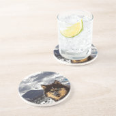 Siberian Husky Sandstone Onderzetter (Zijkant)