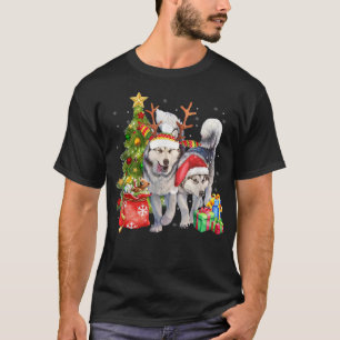 Siberian Husky Santa Hat Funny Kerstmis Gift T-shirt