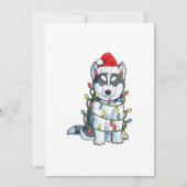 Siberian Husky Santa Kerstbomen Feestdagenkaart (Voorkant)