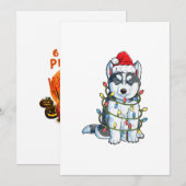 Siberian Husky Santa Kerstbomen Feestdagenkaart (Voorkant / Achterkant)