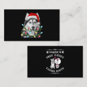 Siberian Husky Santa Kerstbomen Visitekaartje (Voorkant / Achterkant)