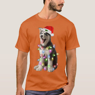 Siberian Husky Santa Kerstbomen Xma T-shirt