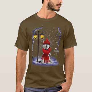 Siberian Husky Santa Snow Light Winter P T-shirt