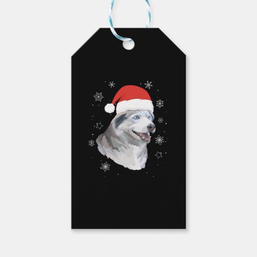 Siberian husky Satan Christmas Kids Boys Girls Cadeaulabel (Voorkant)