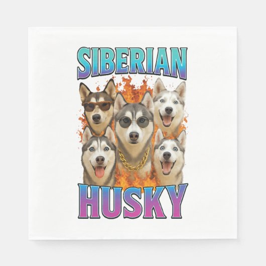 Siberian Husky Servet (Voorkant)