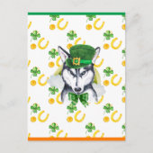 Siberian Husky Shamrock St. Patricks Day Feestdagenkaart (Voorkant)