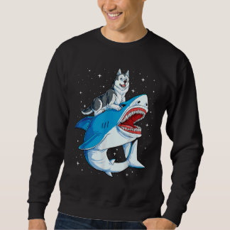 Siberian Husky Shark Jawsome Dog Space Galaxy Trui