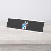 Siberian Husky Shark Jawsome Hondenliefhebber Gift Bureau Naambordje (Voorkant)