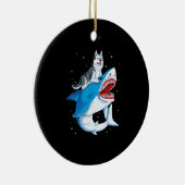 Siberian Husky Shark Jawsome Hondenliefhebber Gift Keramisch Ornament (Rechts)