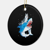 Siberian Husky Shark Jawsome Hondenliefhebber Gift Keramisch Ornament (Links)