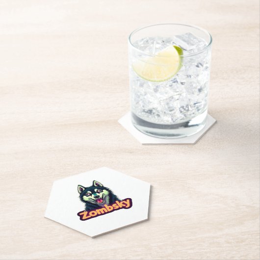 Siberian Husky Sibe Zombie Dog Halloween Essential Kartonnen Onderzetters (Insitu)