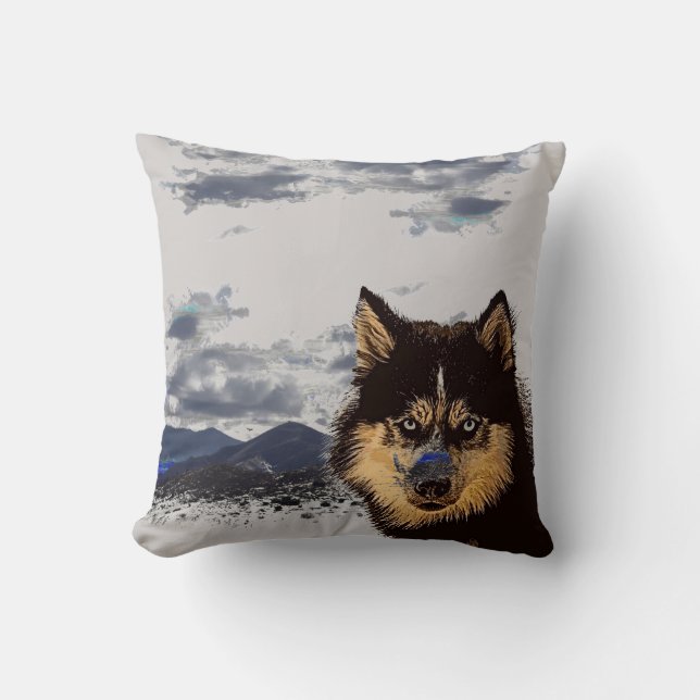 Siberian Husky Sierkussen (Voorkant)