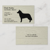 Siberian Husky Silhouette over Faux Wood Visitekaartje (Voorkant / Achterkant)